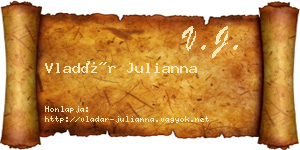 Vladár Julianna névjegykártya